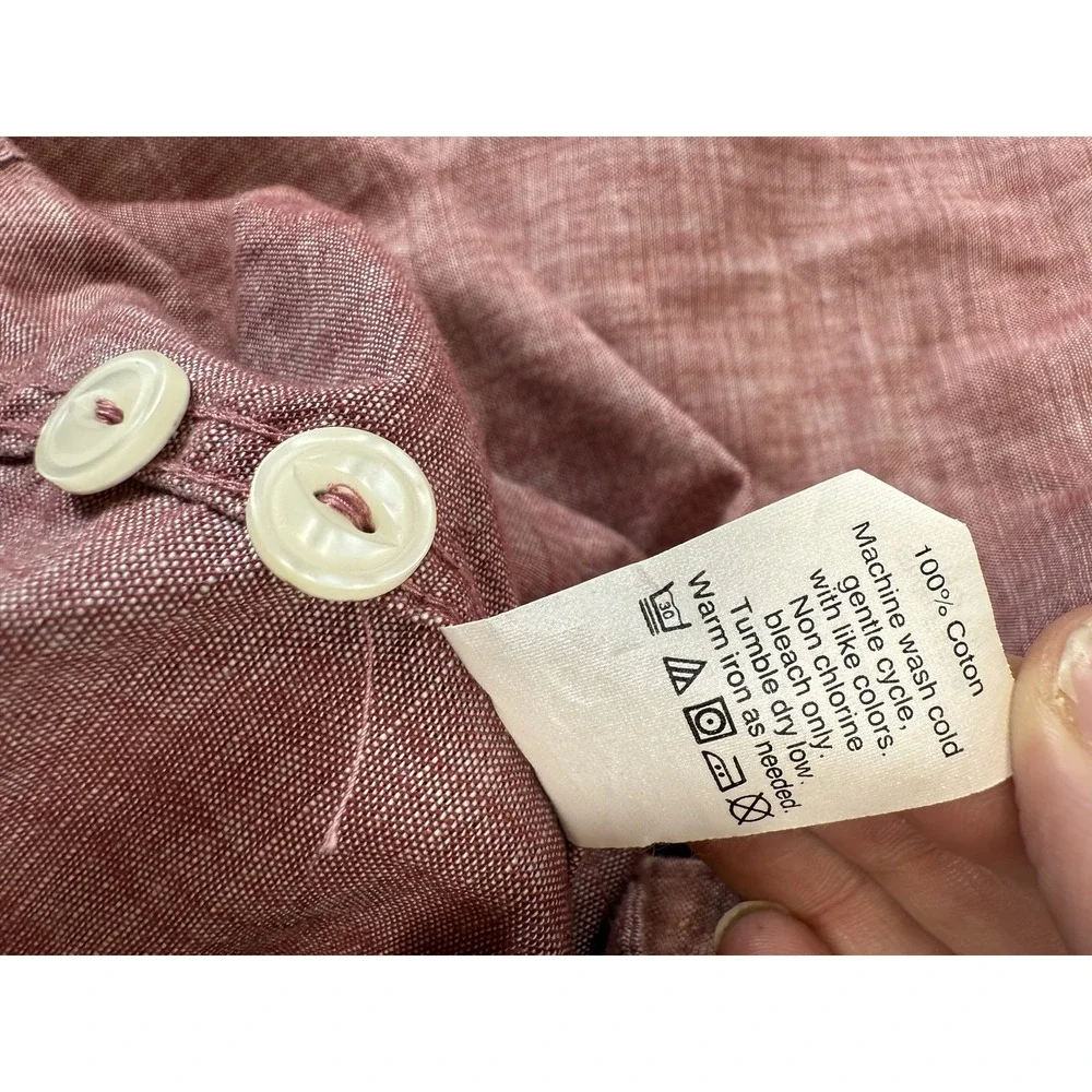 J Crew Workshirt Shirt Mens Small Red Long‎ Sleeve Button Front Casual Classic